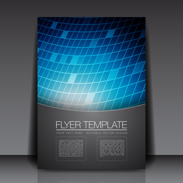 Cuadrados azules 3D - Plantilla de folleto Diseño vectorial
 - Vector, Imagen