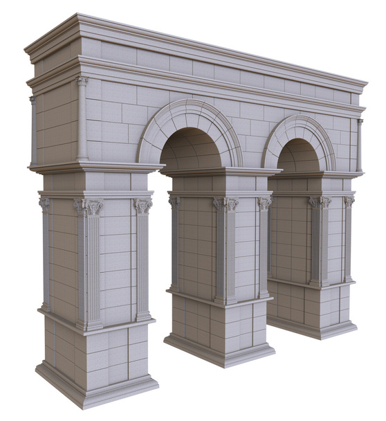 Pokój Dwuosobowy kamienny łuk z kolumnami - Zdjęcie, obraz