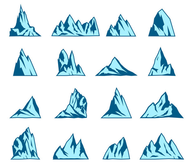 Mountain vector icons set. - Vector, Image