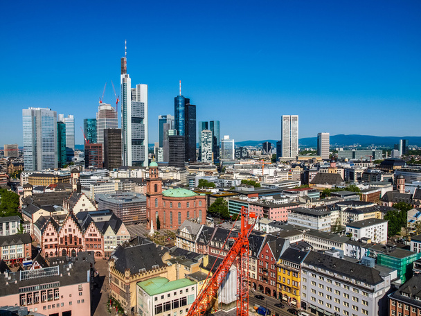Widok z lotu ptaka na Frankfurt HDR - Zdjęcie, obraz
