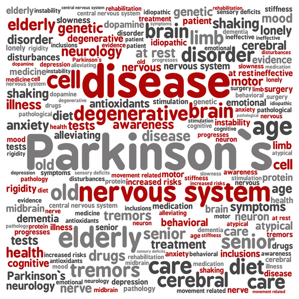 Parkinson hastalığı kelime bulutu  - Fotoğraf, Görsel