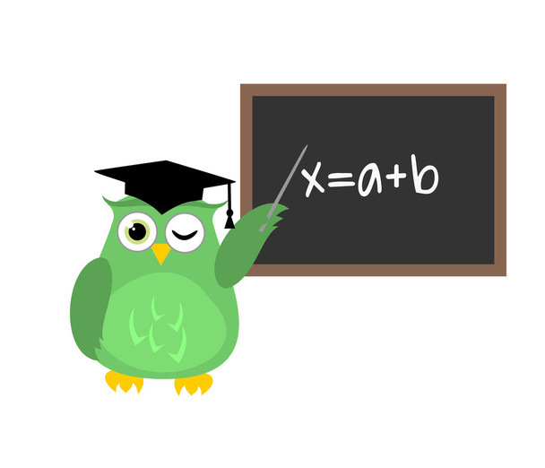 Cute owl teacher vector  - Vektor, obrázek