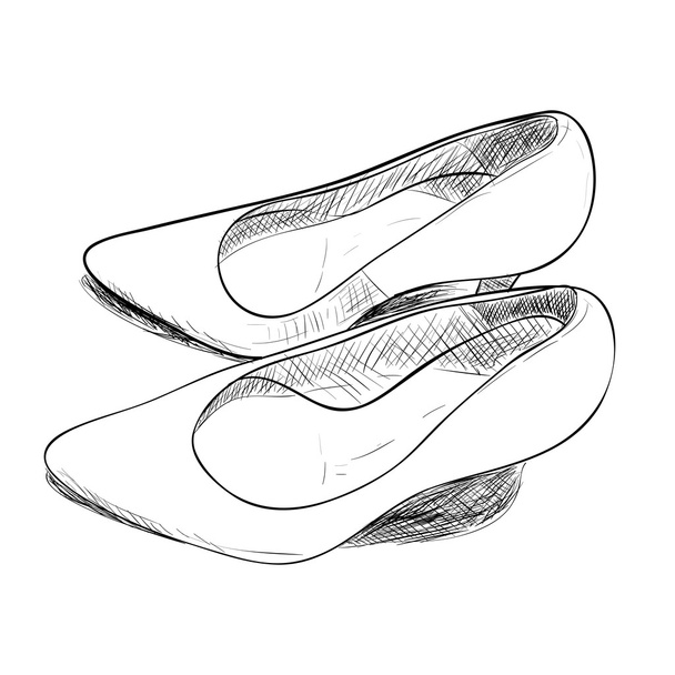 Vector sketch of female shoes. - Vector, imagen