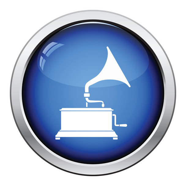 Gramophone graphic button - Vector, Image