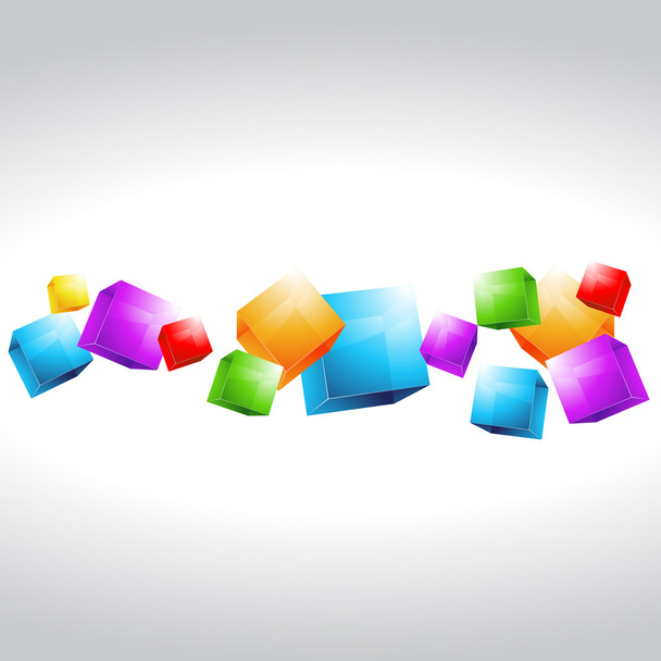 mutli color cubes shapes - Vector, afbeelding