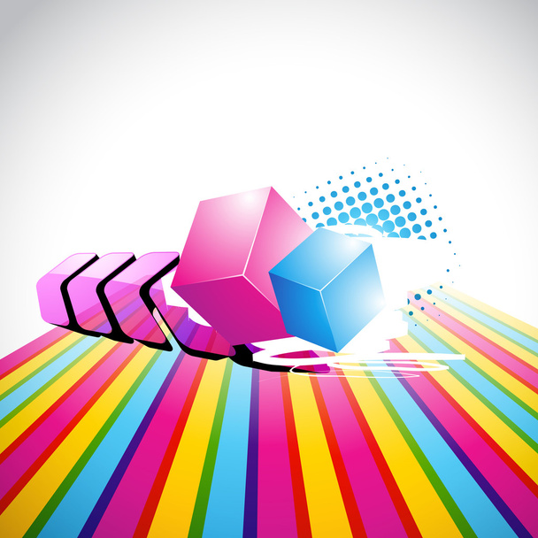 vector arrow and cube background - Vector, afbeelding