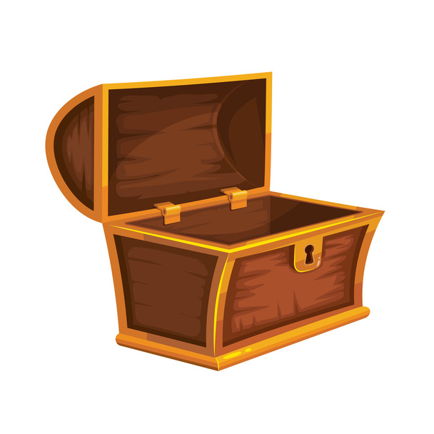 vector illustration of vintage wooden chest with gold - Vektor, obrázek