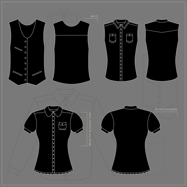 Комплект мужской и женской одежды
 - Вектор,изображение