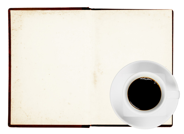 stará kniha s kávou - Fotografie, Obrázek