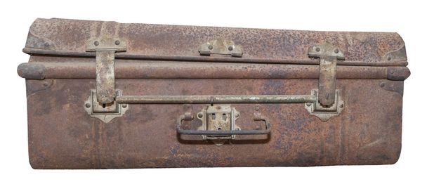Vintage-Koffer aus Metall isoliert auf weiß - Foto, Bild