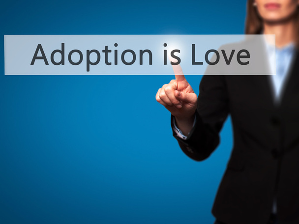 L'adoption est l'amour - main isolée de la femme touchant ou pointant vers
  - Photo, image