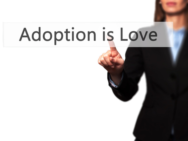 Adopción es Amor - Mano femenina aislada tocando o señalando
  - Foto, Imagen