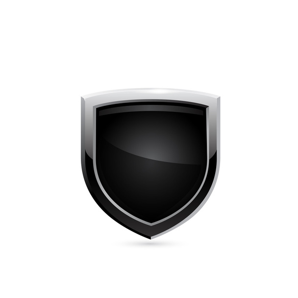 Black steel shield - Vector, Image