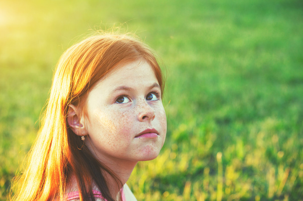 Portrait of cute redhead girl  - Φωτογραφία, εικόνα