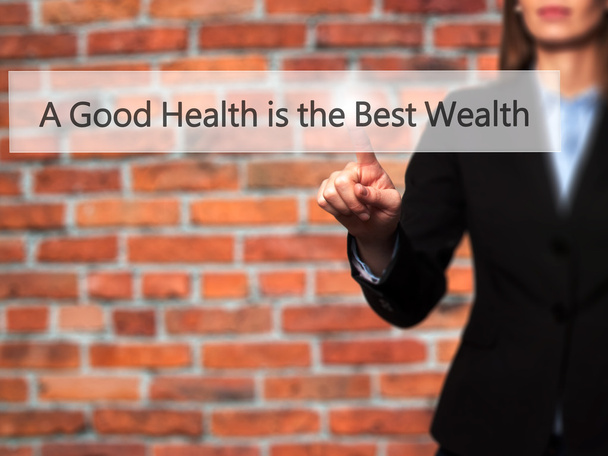 Una buona salute è la migliore ricchezza - mano femminile isolata toccante
 - Foto, immagini
