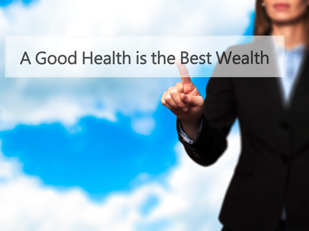 A Good Health is the Best Wealth - Isolated female hand touching - Photo, Image