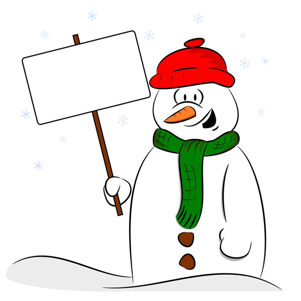een cartoon sneeuwpop - Vector, afbeelding