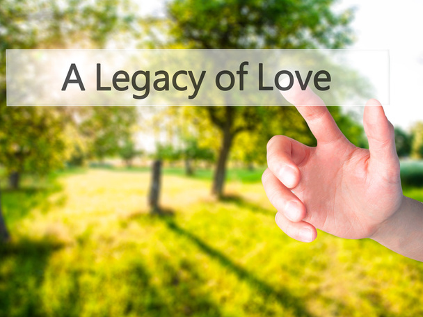 Un héritage d'amour - Appuyer à la main sur un bouton sur fond flou
  - Photo, image