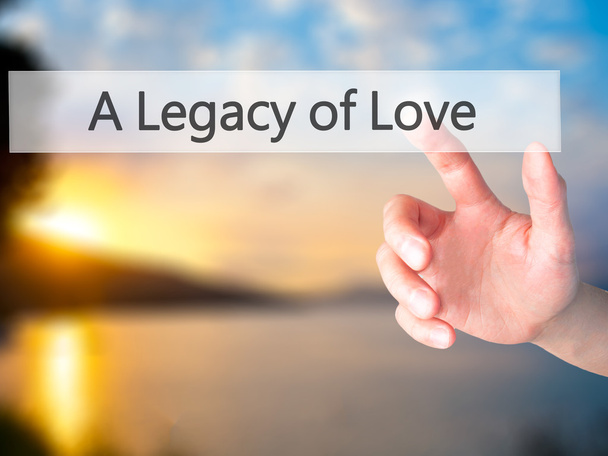 A Legacy of Love - Hand pressing a button on blurred background  - Photo, Image