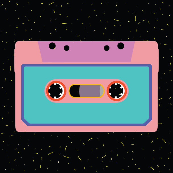 Retro cassette in flat style - Vector, Image