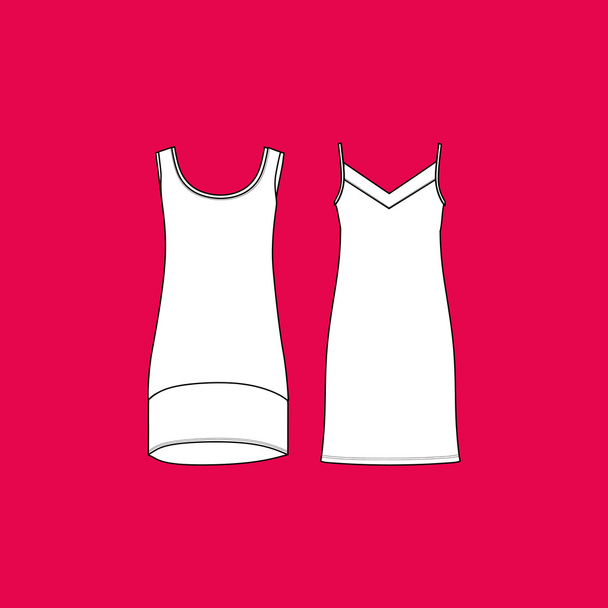 Women's homewear. nightdress. nightie. house dress. jersey dress - Vector, imagen