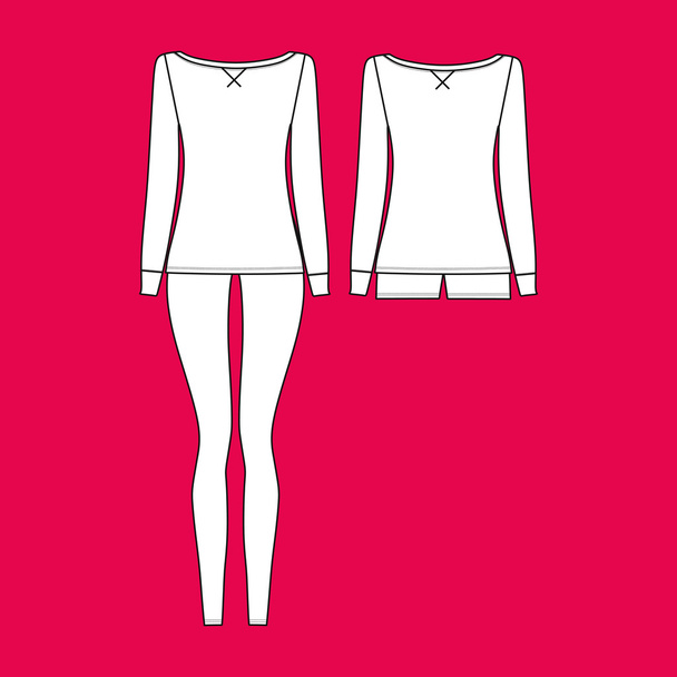  pants. jumper. women's clothing. homewear. - Vector, imagen