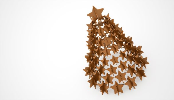 Arbre de Noël abstrait moderne avec étoiles rendu
 - Photo, image