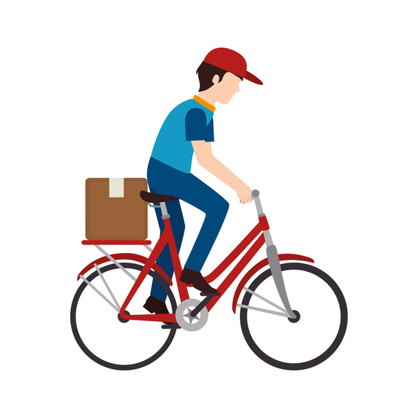 велосипедна коробка доставки чоловіка
 - Вектор, зображення