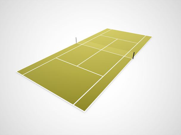Tennis Court rendered isolated on white background - Φωτογραφία, εικόνα