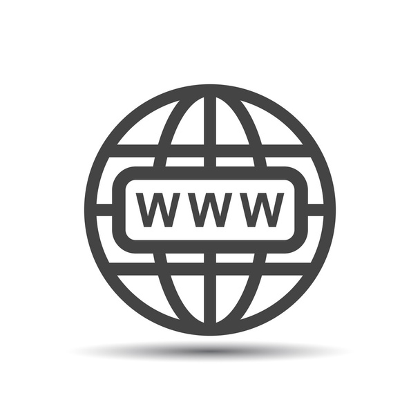 Gehen Sie zum Websymbol. Internet-Flat-Vektor-Illustration für Webseite auf weißem Hintergrund mit Schatten. - Vektor, Bild