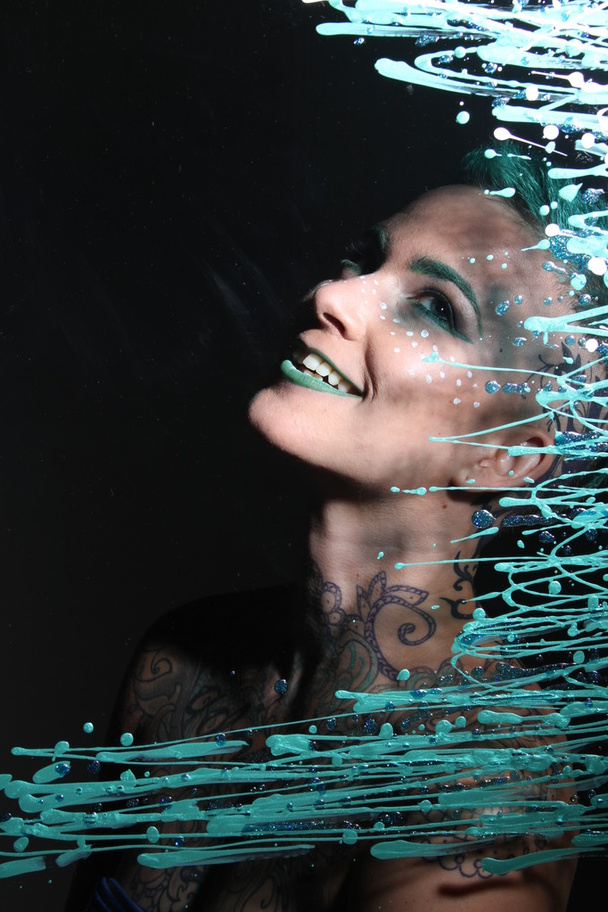 A model behind glass - Photo, image