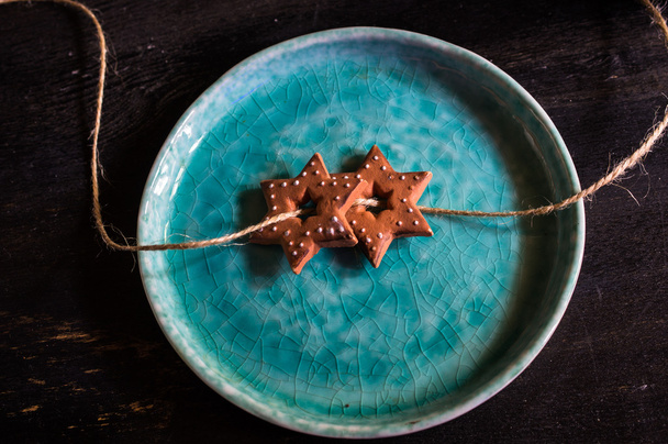 Yıldız şeklinde kurabiye ve ip - Fotoğraf, Görsel