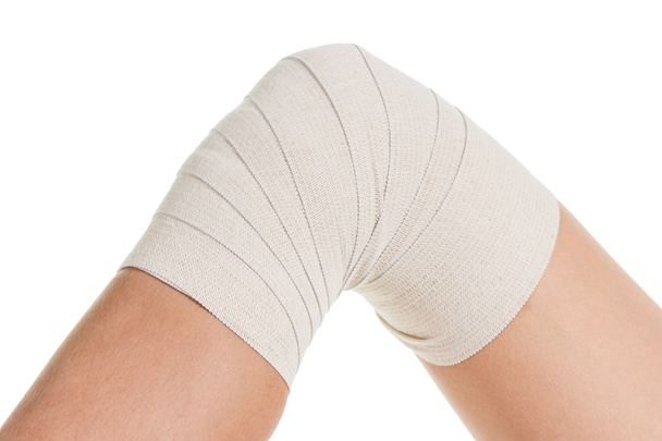 Flexible supportive orthopedic bandage, compression stabilizer knee. - Photo, image