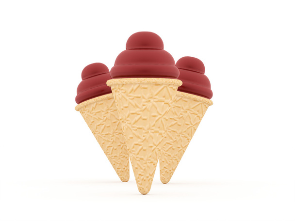 Ice cream red isolated on white  - Zdjęcie, obraz