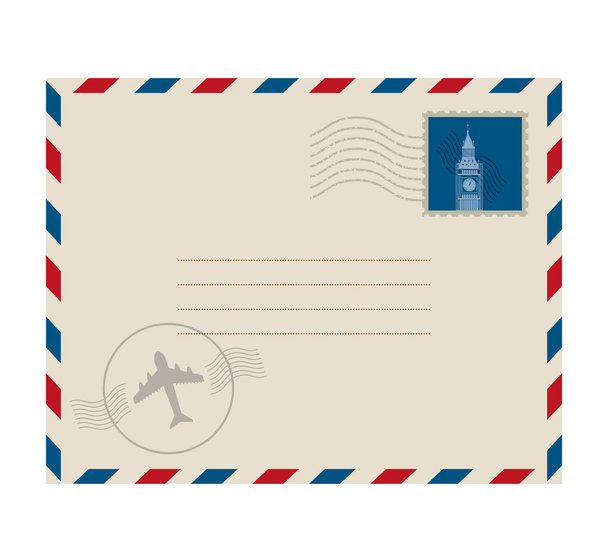 Классическая изолированная икона почтовой марки
 - Вектор,изображение