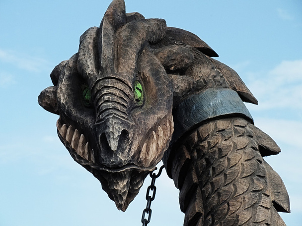 dřevěná socha draka - Fotografie, Obrázek