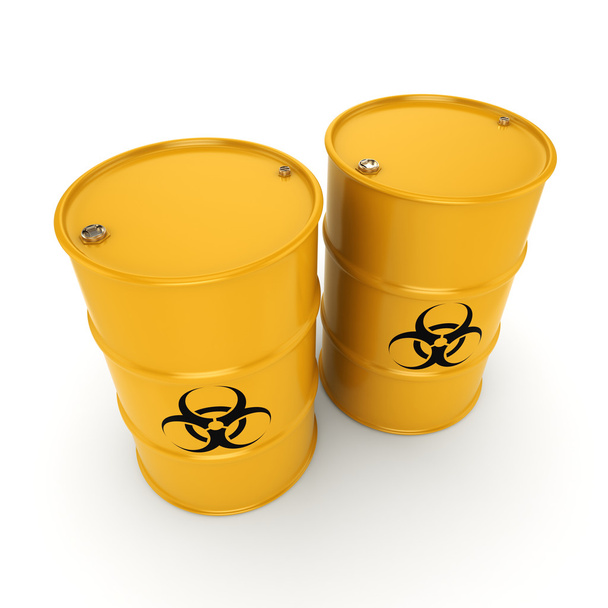 3D rendering biohazard barrels - Photo, image