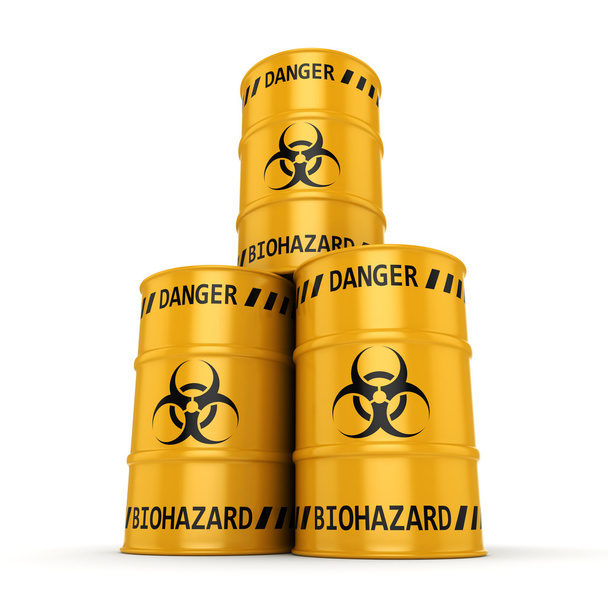 3D rendering biohazard barrels - Foto, immagini