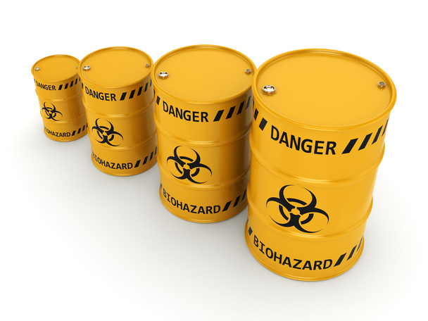 3D rendering biohazard barrels - Valokuva, kuva
