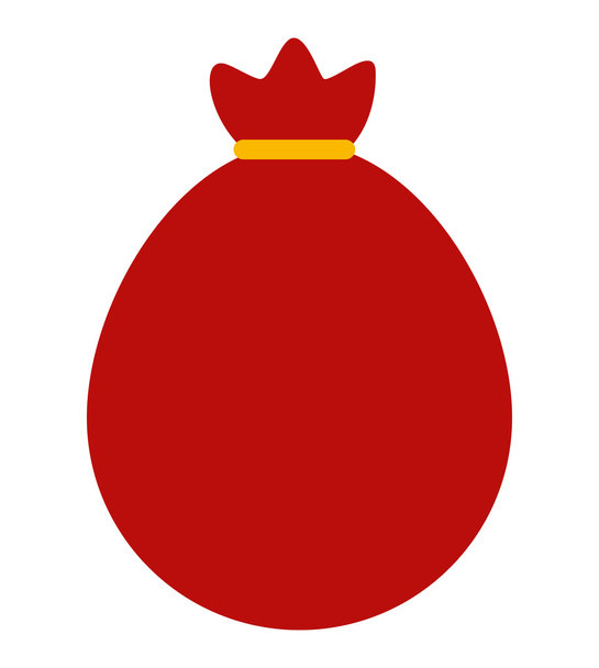 taška izolované ikonu červený santa - Vektor, obrázek