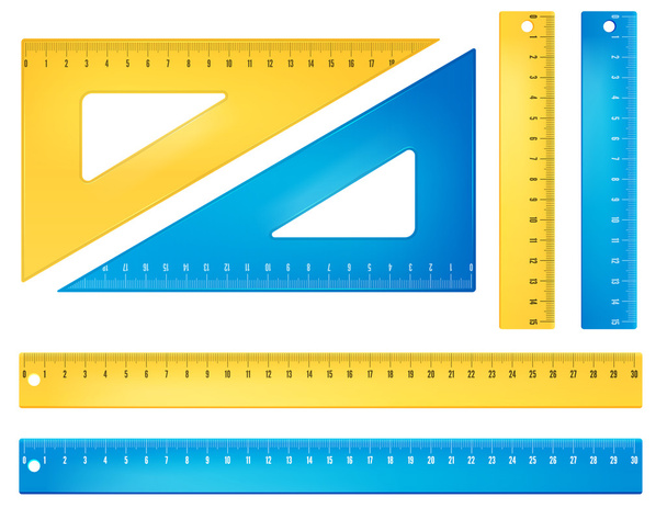 Blue and yellow rulers - Wektor, obraz
