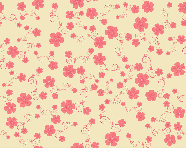 Vector seamless flower pattern - Vector, Image