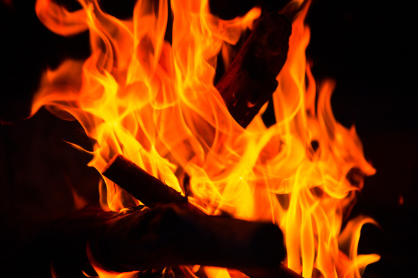 Fire and black background - Photo, Image