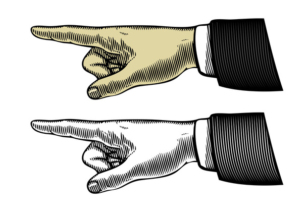 Hand with pointing finger - Vector, Image