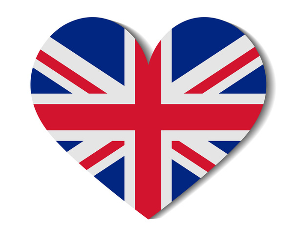 heart flag united kingdom - Vetor, Imagem
