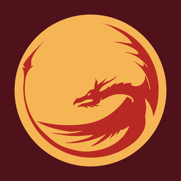 dragon vector silhouette - Vecteur, image