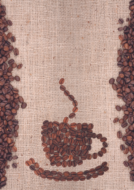 Brown roasted coffee beans - Foto, Imagem