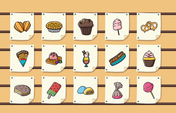 デザートやお菓子のアイコン セット、eps10 - ベクター画像