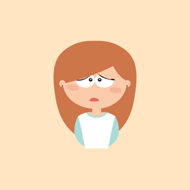 girl expression face - Vector, Image