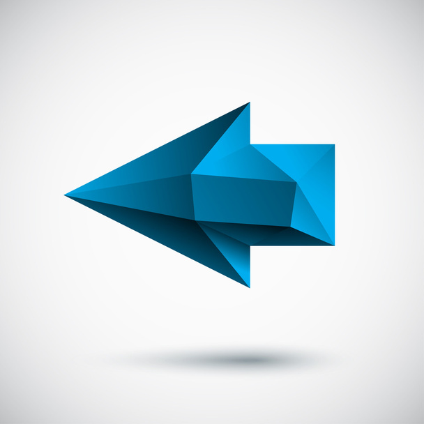 3d cyan (blue) left arrow with shadow and light background - Vector, imagen